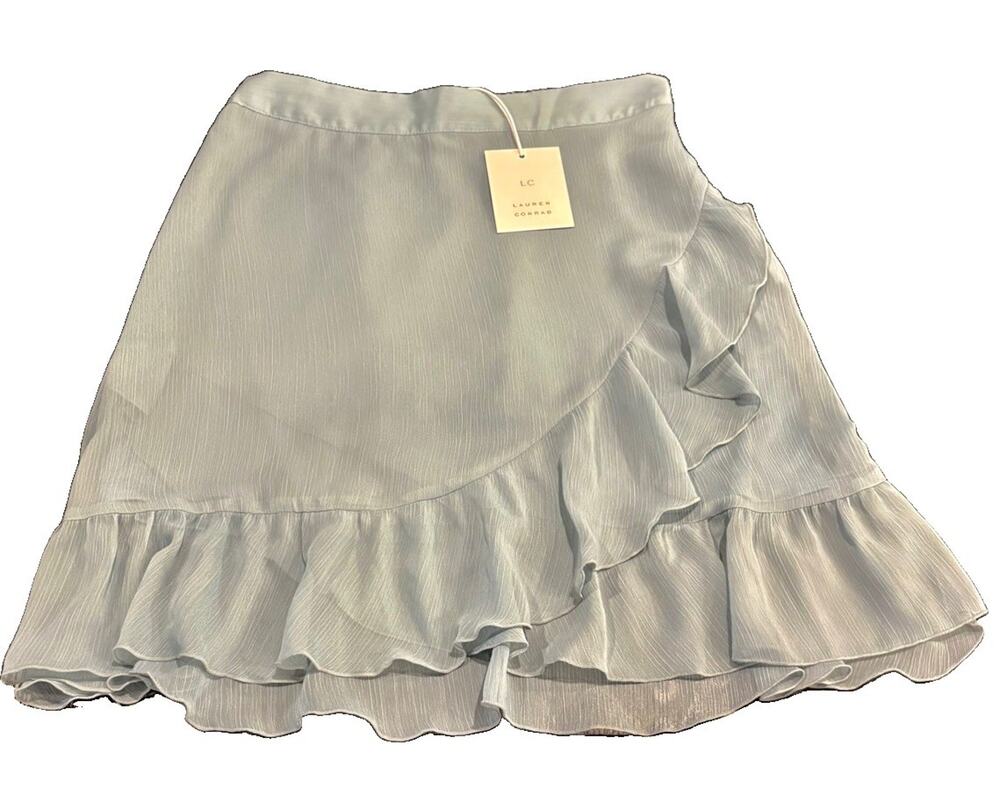 LC Lauren Conrad $44 Ruffle Short Mini Skirt Side Zipper Closure Tiered Size S